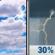 Tuesday: A slight chance of rain showers between 4pm and 5pm, then a chance of showers and thunderstorms. Mostly cloudy, with a high near 79. South wind 5 to 10 mph. Chance of precipitation is 30%. New rainfall amounts less than a tenth of an inch possible. Tuesday: Mostly Cloudy then Chance Showers And Thunderstorms