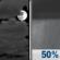 Monday Night: A chance of rain showers after 1am. Mostly cloudy, with a low around 58. Southeast wind 0 to 5 mph. Chance of precipitation is 50%. Monday Night: Mostly Cloudy then Chance Rain Showers