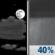 Wednesday Night: Partly Cloudy then Chance Rain Showers